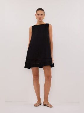 Dissh Lindsay Black Linen Mini Dress